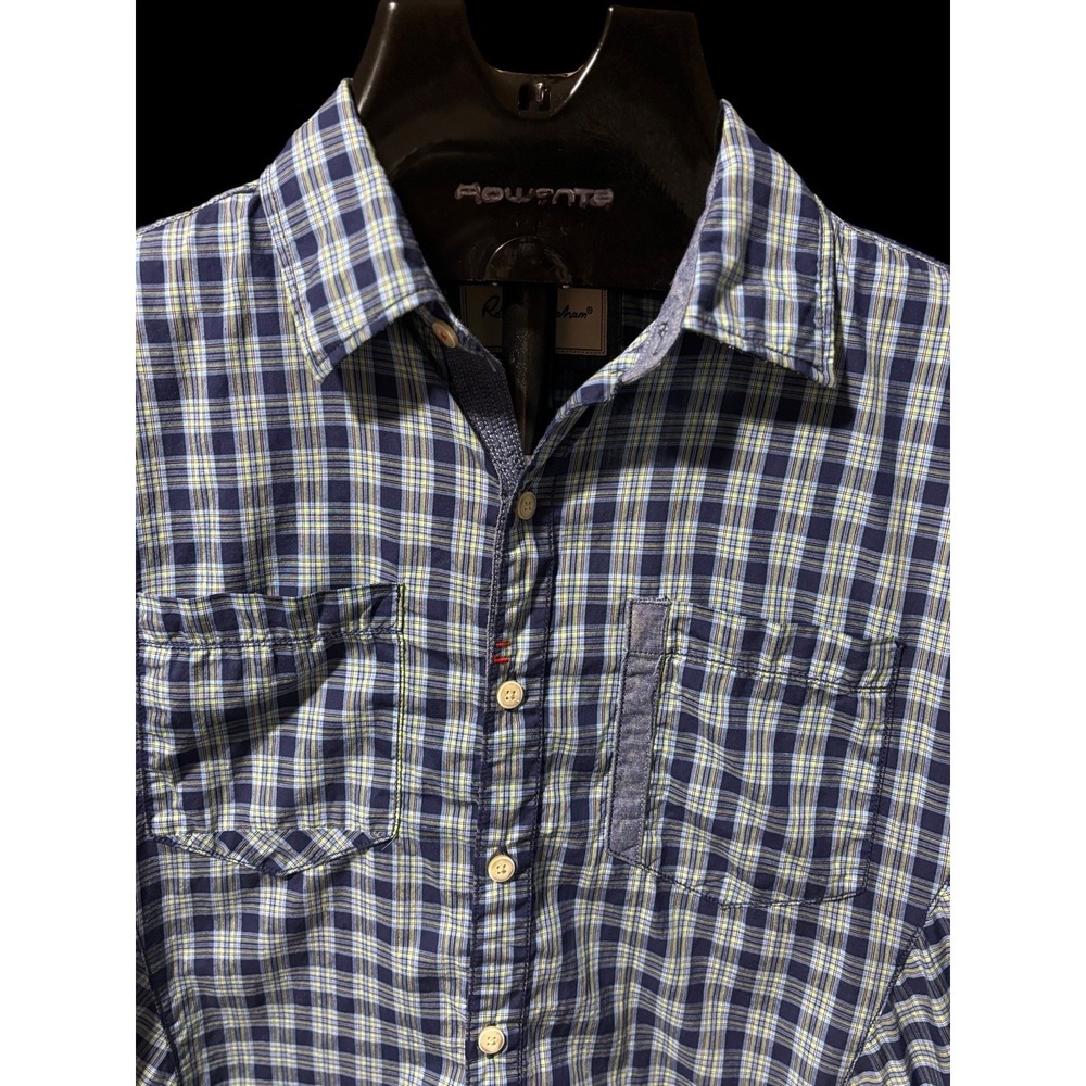Robert Graham Shirt Mens Cotton Blue Tartan Plaid Tailored Fit Button Up Medium - Picture 2 of 14